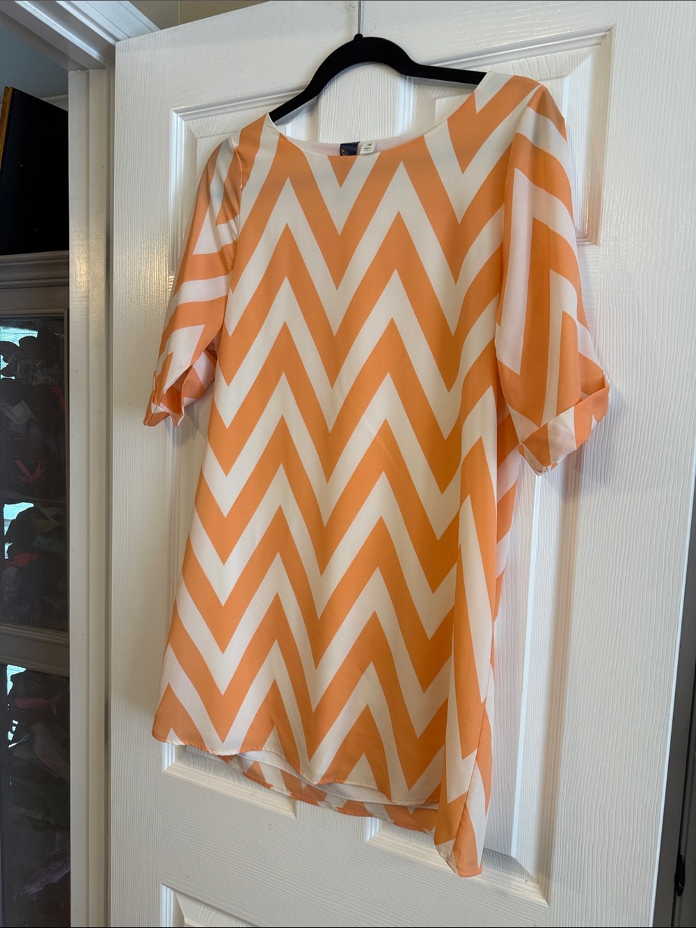 Blue Rain Orange and White Chevron Mini Dress